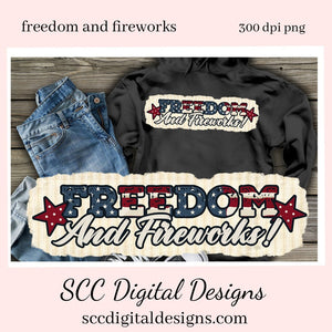 Freedom & Fireworks Clipart - Create Patriotic T-Shirts, Hoodies, Mugs, Tumblers & More!
