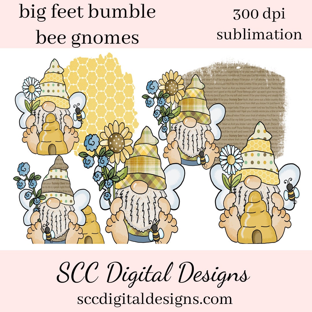 Bumble Bee Gnomes SVG, Three Honey Gnomes