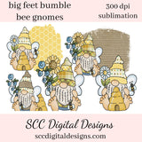 Big Feet Bumble Bee Gnomes Clipart - Create Mugs, Tumblers, T-Shirts, Hoodies, Greeting Cards, Gift Tags,  & More