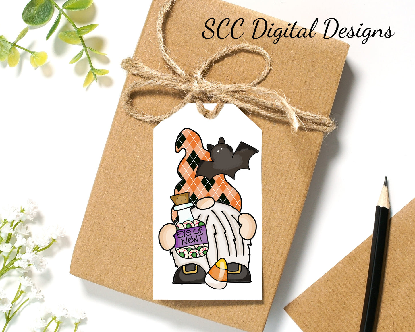 Halloween Haunting Gnomes Printable Tags - Instant Download - Kid's School Party Treat Labels -  Kids Gift Tag