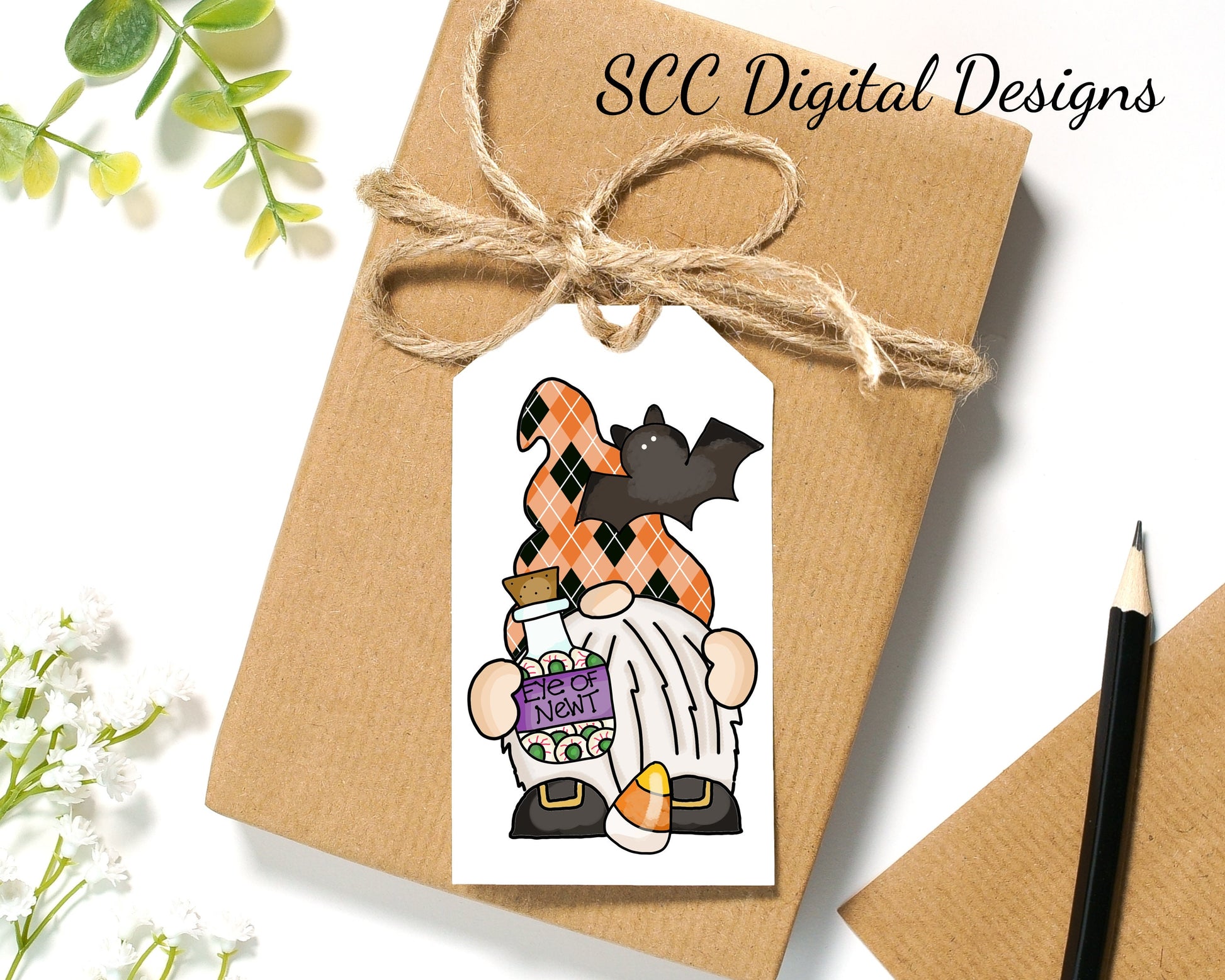 Halloween Haunting Gnomes Printable Tags - Instant Download - Kid's School Party Treat Labels -  Kids Gift Tag