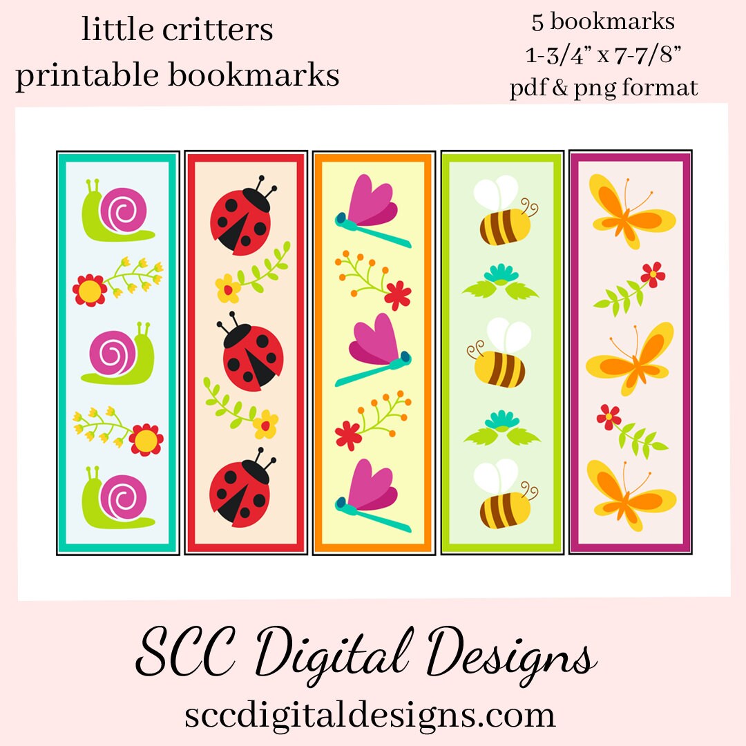 Little Critters Printable Bookmarks -  School Holiday Party Gift - Teacher Resources Printables - Bookclub Gild - Book Lover Gift