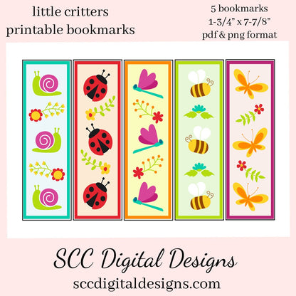 Little Critters Printable Bookmarks -  School Holiday Party Gift - Teacher Resources Printables - Bookclub Gild - Book Lover Gift