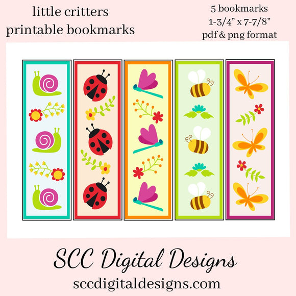 Little Critters Printable Bookmarks -  School Holiday Party Gift - Teacher Resources Printables - Bookclub Gild - Book Lover Gift