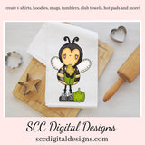 Gardening Sweet Bees Clipart, Garden Bee with Seed Packets, Veggies, and Gardening Tools, Create Kid's T-Shirts, Hoodies, & More!