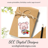 Sweet Pigs in the Garden Clipart, Pig with Veggies, Seed Packet, & Garden Tool, Create Kitchen Towels, Tees and Mugs, Scrapbooking Elements