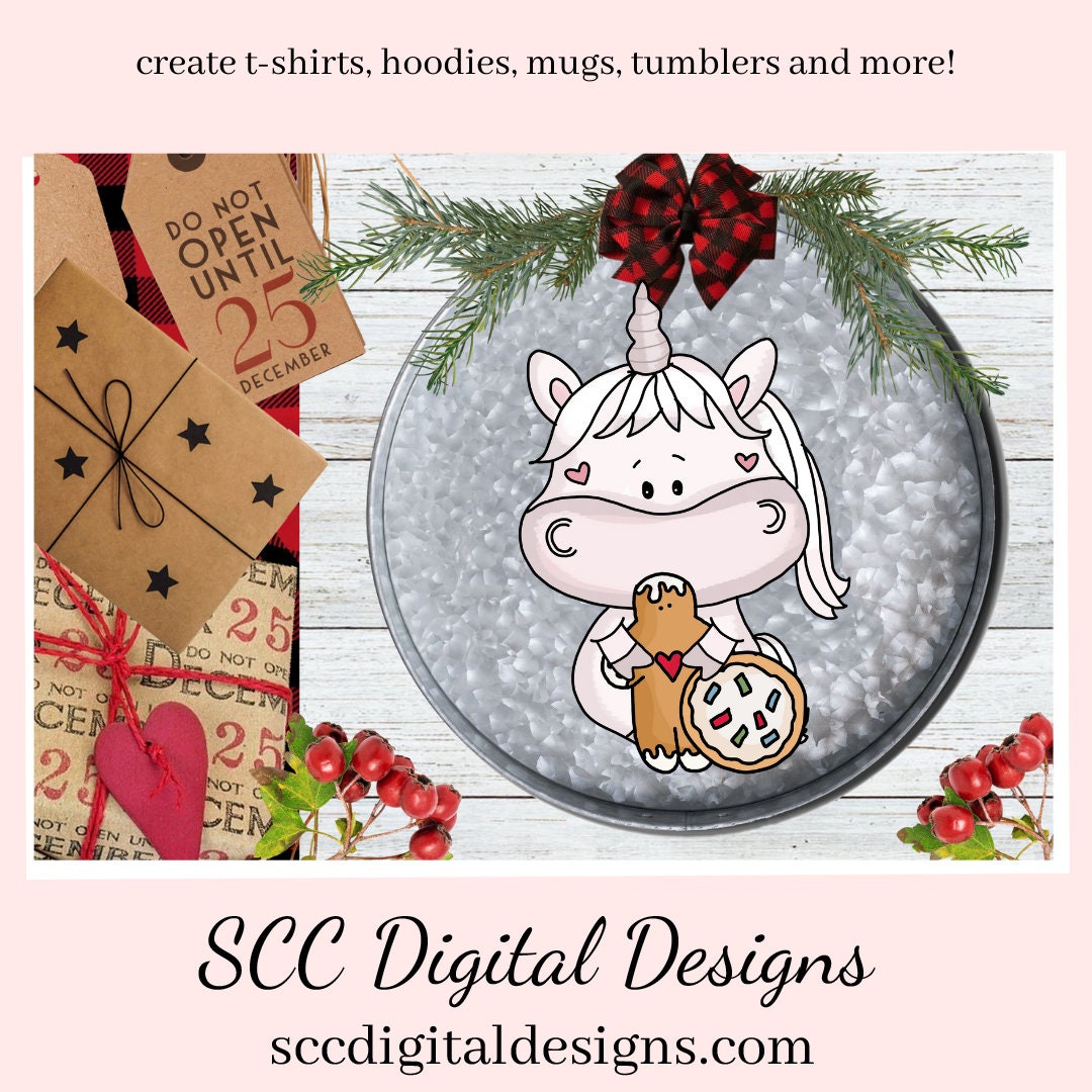Sweet Unicorn Tea Party Clipart - Unicorn with Tea Cup, Tea Pot, Flowers and Cookies, Sweet Unicorn Christmas Clipart - Cookies, Candy, Xmas Ornament, and Holiday Decorations, Shirts, Hoodies, Tumblers Mugs, Scrapbook Elements, Kid's Party Tags & More!