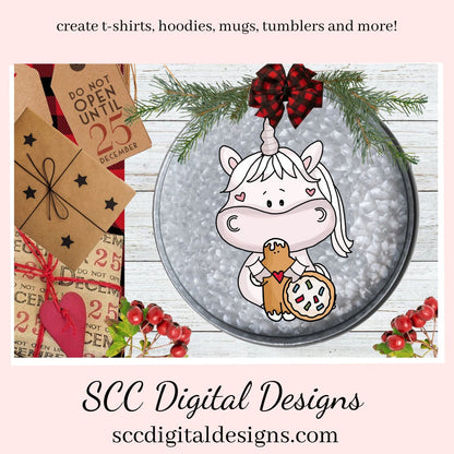 Sweet Unicorn Tea Party Clipart - Unicorn with Tea Cup, Tea Pot, Flowers and Cookies, Sweet Unicorn Christmas Clipart - Cookies, Candy, Xmas Ornament, and Holiday Decorations, Shirts, Hoodies, Tumblers Mugs, Scrapbook Elements, Kid's Party Tags & More!