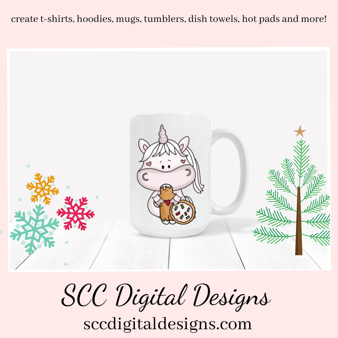 Sweet Unicorn Tea Party Clipart - Unicorn with Tea Cup, Tea Pot, Flowers and Cookies, Sweet Unicorn Christmas Clipart - Cookies, Candy, Xmas Ornament, and Holiday Decorations, Shirts, Hoodies, Tumblers Mugs, Scrapbook Elements, Kid's Party Tags & More!
