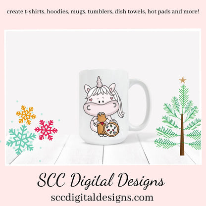 Sweet Unicorn Tea Party Clipart - Unicorn with Tea Cup, Tea Pot, Flowers and Cookies, Sweet Unicorn Christmas Clipart - Cookies, Candy, Xmas Ornament, and Holiday Decorations, Shirts, Hoodies, Tumblers Mugs, Scrapbook Elements, Kid's Party Tags & More!