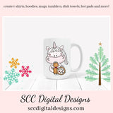 Sweet Unicorn Tea Party Clipart - Unicorn with Tea Cup, Tea Pot, Flowers and Cookies, Sweet Unicorn Christmas Clipart - Cookies, Candy, Xmas Ornament, and Holiday Decorations, Shirts, Hoodies, Tumblers Mugs, Scrapbook Elements, Kid's Party Tags & More!