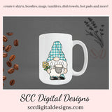 Pudgy Gnomes On The Farm Clipart - Gnome with Horse, Sheep, Pig, Chicken, Cow, Duck, Create Farmhouse Decor, Mugs, Aprons, Animal Lover Gift