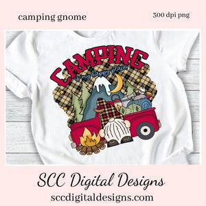 Camping is my Happy Place Gnome Clipart - Create Camper Decor, Glamper Sign, Mugs, Tumblers, T-Shirts, Greeting Cards, & Tags, Father's Day