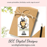 Sweet Bees Birthday Clipart, Bee with Cupcakes, Presents, and Balloons PNG, Create Party Printables, Tags, Cards, T-Shirts, Hoodies, & More!
