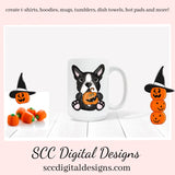 Boston Terrier Halloween Clipart - Halloween Lover Coffee Mug PNG, DIY Tumblers, Party Printables, Tags & Dog Lover T-Shirts