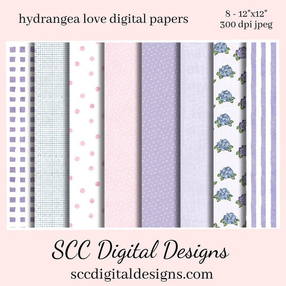 Hydrangea Love Digital Paper - (8) 12