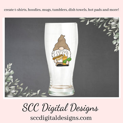Pudgy Gnomes Barbeque Clipart, Gnome with Burgers, Hotdogs, Cerveza & Ice Cream Cone, Create BBQ Aprons, Beer Glass, Coffee Mug, or T-Shirts  Create Printables, Use in your Scrapbooking, Create T-Shirts, Hoodies, Mugs, Tumblers & More!