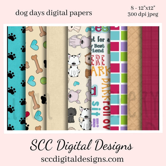 Dog Days Digital Paper - (8) 12