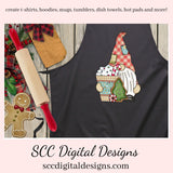 Patchwork Gnomes Christmas Coffee, Xmas Cookies, Snowman, Candy Canes, DIY Mugs, Instant Download, Commercial Use, Clip Art PNG, Digi Scrap