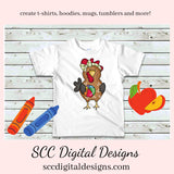 Funny Chicken at the Beach Clipart Set, Chickens & Sand Castle, Crabs, Beach Toys, Instant Download, Commercial Use, Clip Art PNG