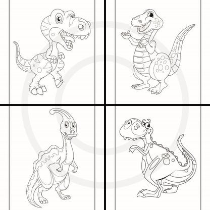 Dinosaurs Printable Coloring Book, 10 Pages Plus Cover Page, Prehistoric Animals, Home School & Teacher Resources, Fun and Educational, Print at Home Page Kid Color Pages, Instant Download, Personal Use, Exclusive Design