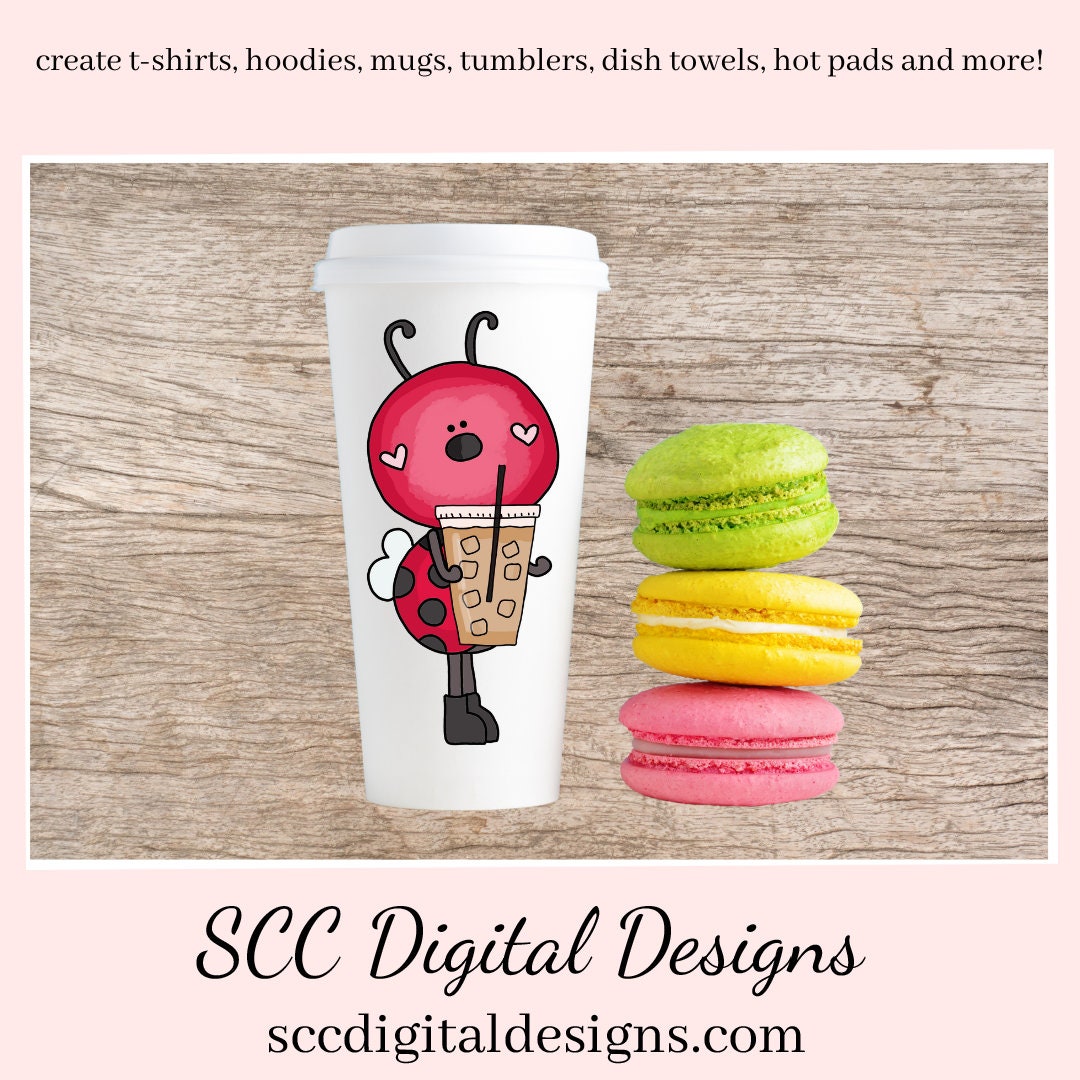 Cute Coffee Cup Expressions Digital Clip Art for Scrapbooking Card