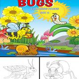 Bugs 2 Printable Coloring Book, 10 Pages Plus Cover Page, Lady Bug, Beatle, Mosquito, Worm, Grasshopper, Home School & Teacher Resources, Fun and Educational, Print at Home Page Kid Color Pages, Instant Download, Personal Use, Exclusive Design
