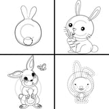 Bunnies 1 Kids Printable Coloring Book, 11 Pages, Bunny Color Your Own, Home School & Teacher Resources, Fun and Educational, Print at Home Page Kid Color Pages, Personal Use Only