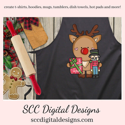 Reindeer Loves Christmas Clipart, Xmas Presents, Ornaments, Nut Cracker, Candy Cane, Wreath, Instant Download, Commercial Use, Clip Art PNG Set, Craft Supplies, Scrapbook Elements, Teacher Resources, Exclusive Clipart Set  Our clipart files come to you as 300 dpi PNG images.   