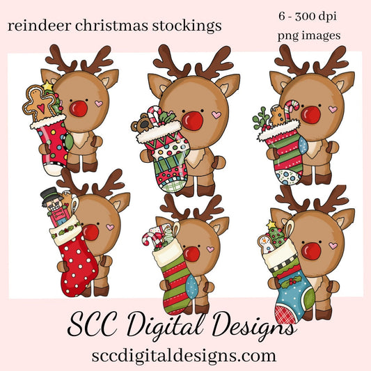 Reindeer Christmas Stockings Clipart, Xmas Gifts, Nut Cracker, Holiday Cookies, Teacher Resources, Instant Download, Commercial Use, Clip Art PNG Set, Craft Supplies, Scrapbook Elements, Exclusive Clipart Set  Our clipart files come to you as 300 dpi PNG images.   