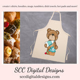 Sweet Bears Love Cupcakes Clipart, DIY Party Printables, T-Shirt & Hoodie Design, Teacher Resources, Instant Download, Commercial Use, Exclusive Clip Art Set, Craft Supplies, Scrapbook Elements, Personal Use  Our clipart files come to you as 300 dpi PNG images.