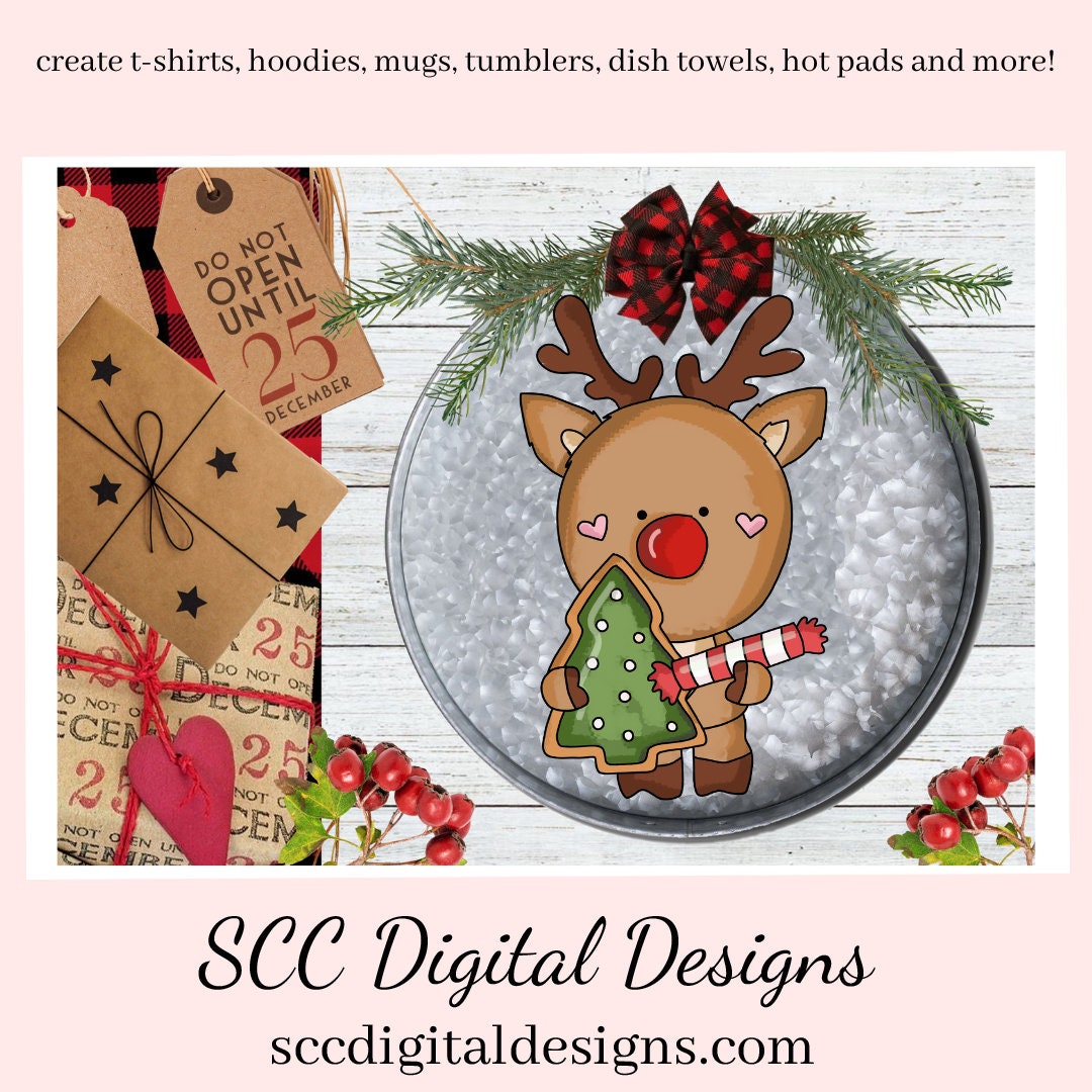 Reindeer Christmas Cookies Clipart, Xmas Treats, DIY Party Printables, T-Shirt & Hoodie Design, Teacher Resources, Instant Download, Commercial Use, Exclusive Clip Art Set, Craft Supplies, Scrapbook Elements, Personal Use  Our clipart comes to you as 300 dpi PNG images.