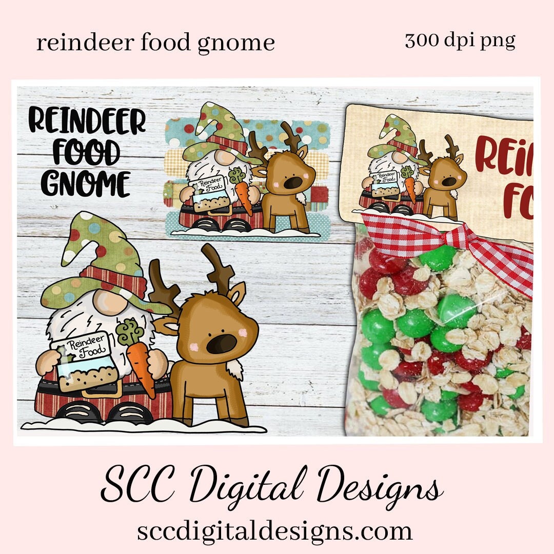 Reindeer Food Gnome Clipart, Gnomes, Carrots, Background, Create Bag Toppers, Instant Download, Commercial Use, Clip Art PNG, Digi Scrap, Craft Supplies, Scrapbook Elements  Create Printables, Use in your Scrapbooking, Create T-Shirts, Hoodies, Mugs, Tumblers & More!     Our clipart files come to you as 300 dpi PNG images.   