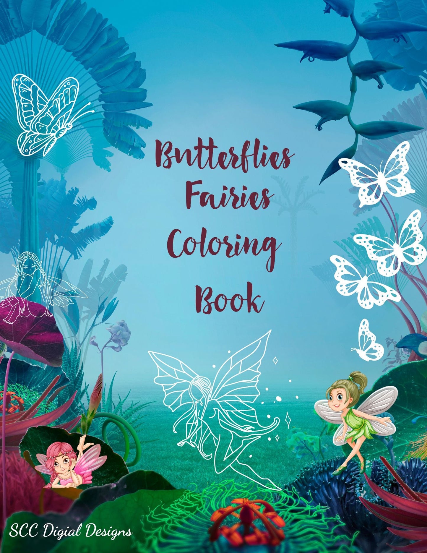 Butterfly Fairies Adult Printable Coloring Book, 16 Art Colouring Pages, Fantasy and Nature Fairy, Instant Download, Personal Use, Women's Coloring Book Gift, Winged Women  This beautiful illustrated set is the perfect activity for both adults and teens. Give your favorite fantasy lover a fairy party. 