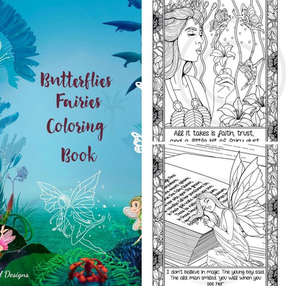 Butterfly Fairies Adult Printable Coloring Book, 16 Art Colouring Pages, Fantasy and Nature Fairy, Instant Download, Personal Use, Women's Coloring Book Gift, Winged Women  This beautiful illustrated set is the perfect activity for both adults and teens. Give your favorite fantasy lover a fairy party. 