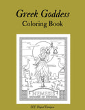 Greek Goddess Printable Coloring Book, 16 Page PDF, Tyche, Selene, Nemesis, Mythology Illustrated Scenes, Instant Download, Personal Use   Set is great for adults and children.