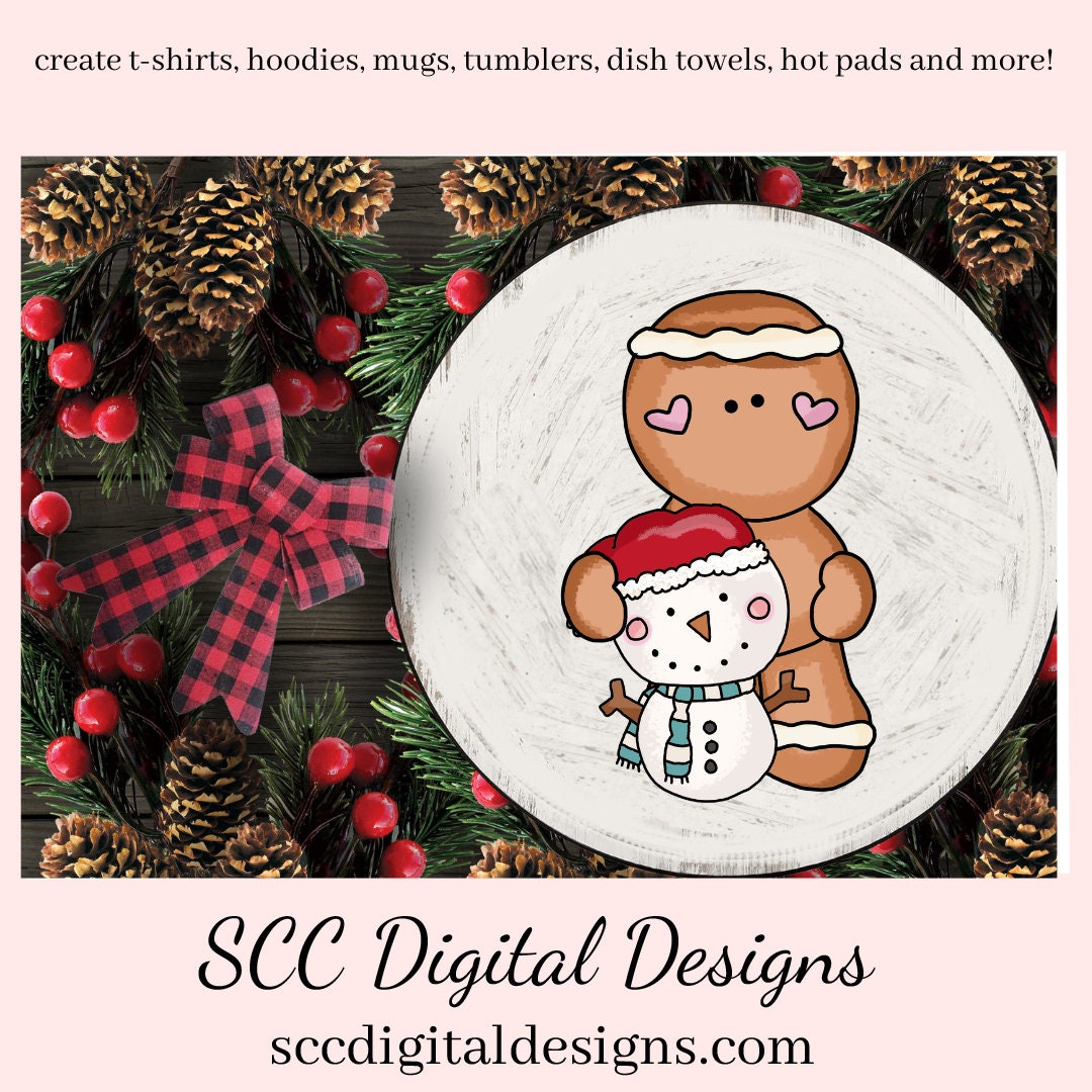 Little Ginger Loves Snowmen Clipart, Top Hat + Santa Hat Snowman, T-Shirt & Hoodie Design, Teacher Resources, Instant Download, Commercial Use, Exclusive Clip Art Set, Craft Supplies, Scrapbook Elements, Personal Use  Our clipart files come to you as 300 dpi PNG images.