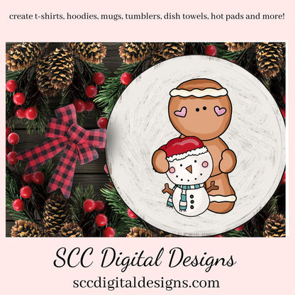 Little Ginger Loves Snowmen Clipart, Top Hat + Santa Hat Snowman, T-Shirt & Hoodie Design, Teacher Resources, Instant Download, Commercial Use, Exclusive Clip Art Set, Craft Supplies, Scrapbook Elements, Personal Use  Our clipart files come to you as 300 dpi PNG images.