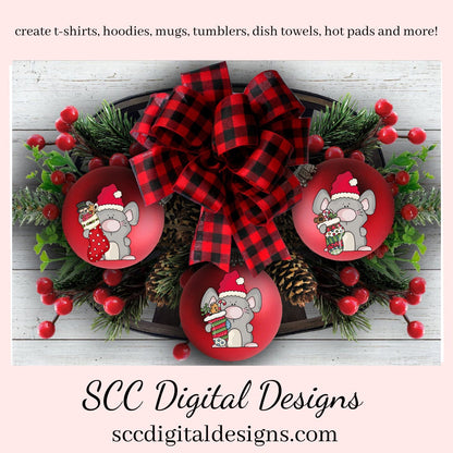 Christmas Mouse Xmas Stockings Clipart, Chunky Mice, Nut Cracker, T-Shirt & Hoodie Design, Teacher Resources, Instant Download, Commercial Use, Exclusive Clip Art Set, Craft Supplies, Scrapbook Elements, Personal Use
