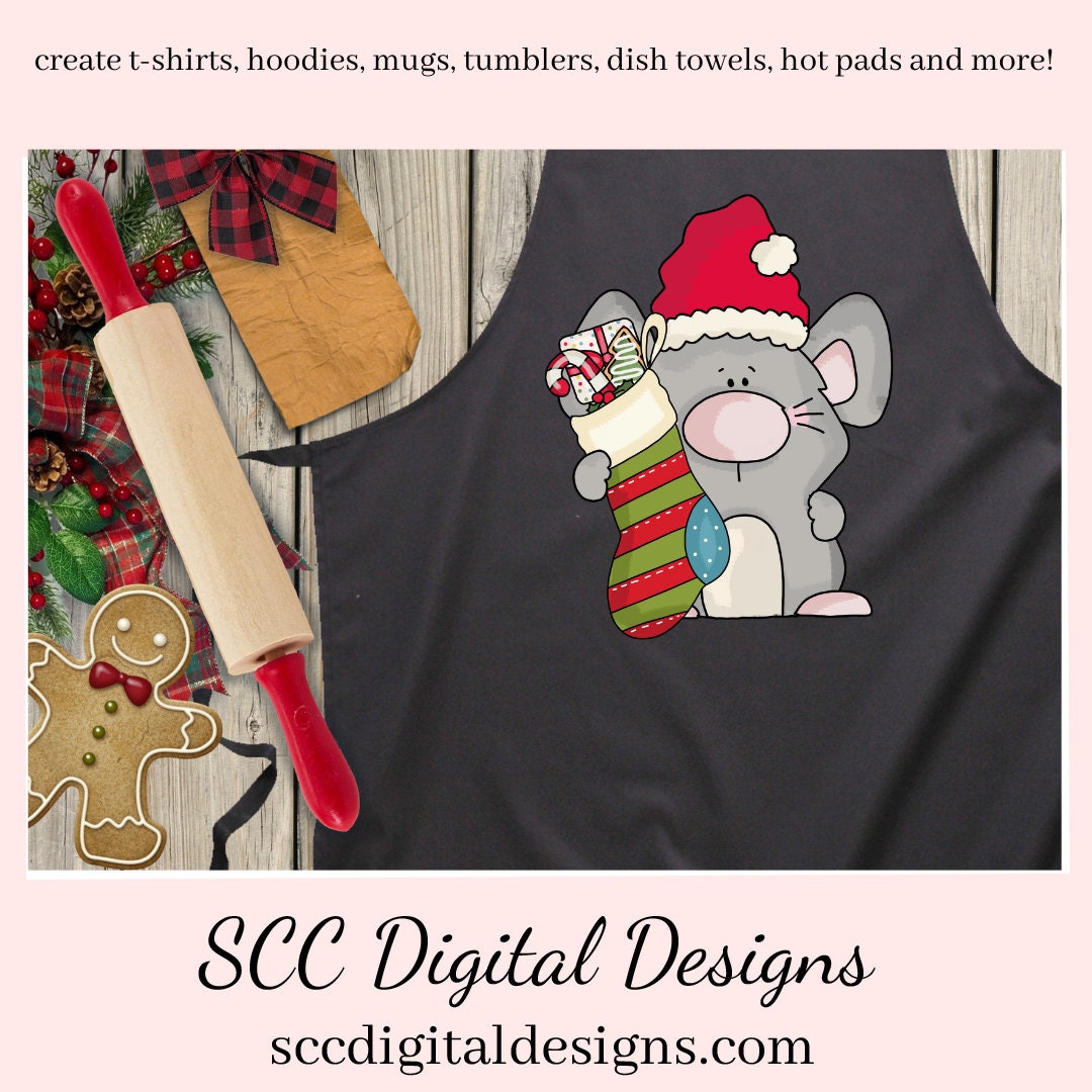 Christmas Mouse Xmas Stockings Clipart, Chunky Mice, Nut Cracker, T-Shirt & Hoodie Design, Teacher Resources, Instant Download, Commercial Use, Exclusive Clip Art Set, Craft Supplies, Scrapbook Elements, Personal Use