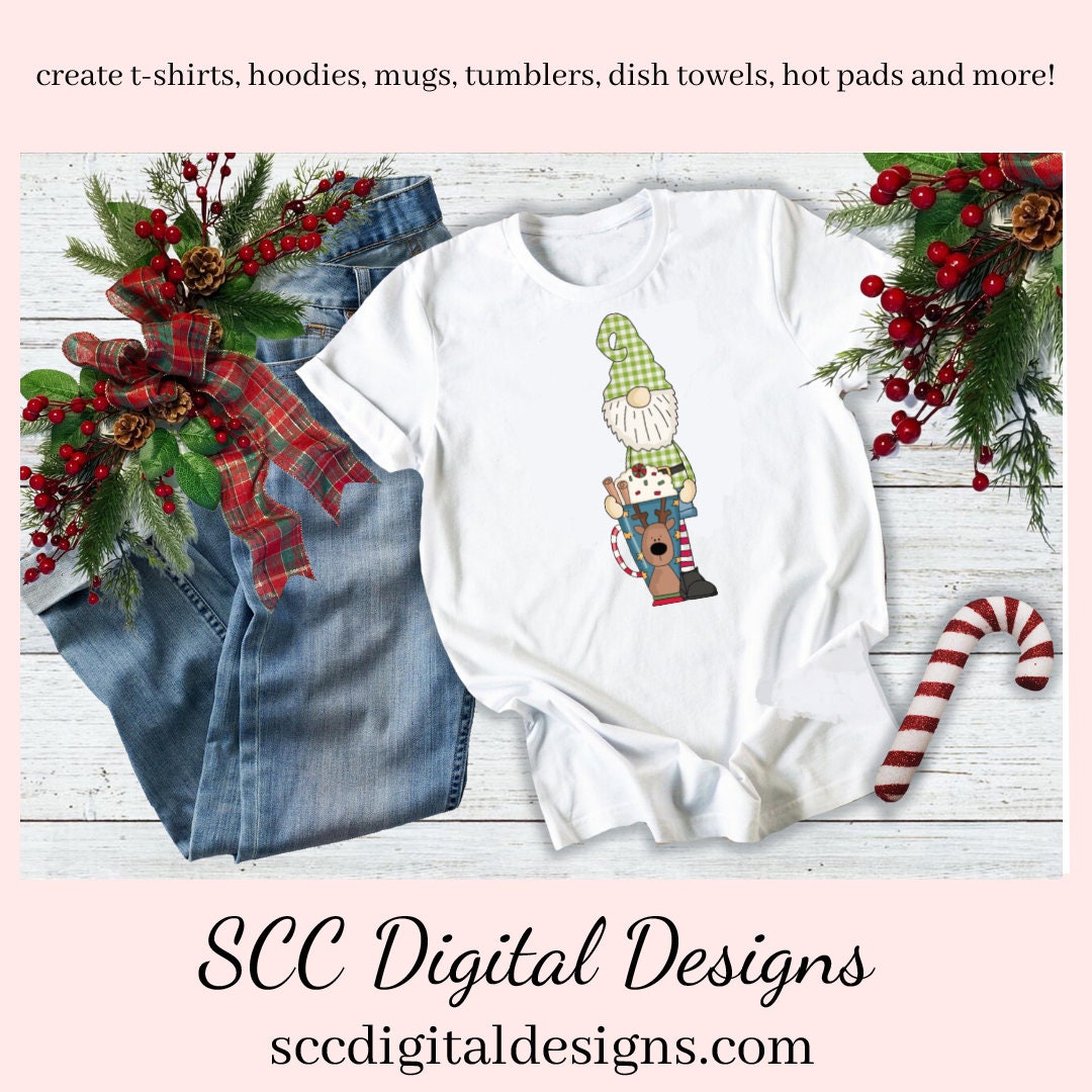 Tall Gnomes Christmas Coffee Clipart, Holiday Mugs, Reindeer, Snowman, DIY Xmas Printables, T-Shirt & Hoodie Design, Teacher Resources, Instant Download, Commercial Use, Exclusive Clip Art Set, Craft Supplies, Scrapbook Elements, Personal Use