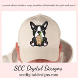 Boston Terrier Christmas Treats Clipart, Black & White Dog, Animal Lover Gifts, DIY Xmas Printables, T-Shirt & Hoodie Design, Teacher Resources, Instant Download, Commercial Use, Exclusive Clip Art Set, Craft Supplies, Scrapbook Elements, Personal Use
