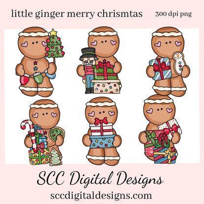 Little Ginger Merry Christmas Clipart, Xmas Presents, Snowmen, Nut Cracker, Cookie, DIY Xmas Printables, T-Shirt & Hoodie Design, Teacher Resources, Instant Download, Commercial Use, Exclusive Clip Art Set, Craft Supplies, Scrapbook Elements, Personal Use