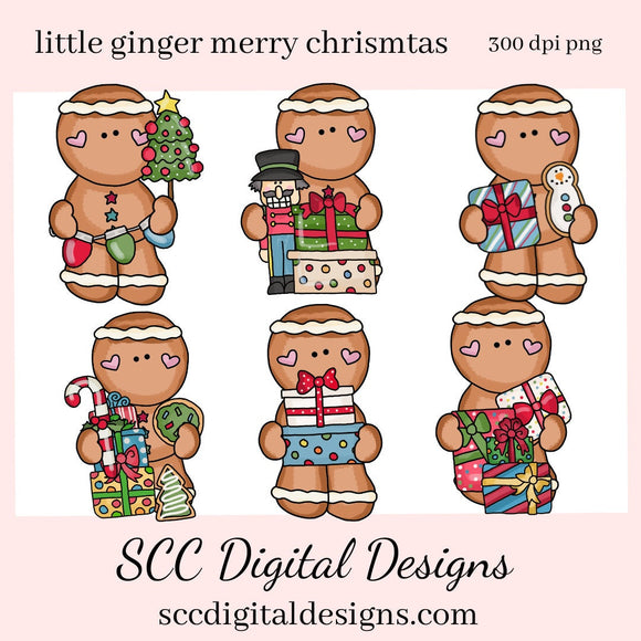 Little Ginger Merry Christmas Clipart, Xmas Presents, Snowmen, Nut Cracker, Cookie, DIY Xmas Printables, T-Shirt & Hoodie Design, Teacher Resources, Instant Download, Commercial Use, Exclusive Clip Art Set, Craft Supplies, Scrapbook Elements, Personal Use