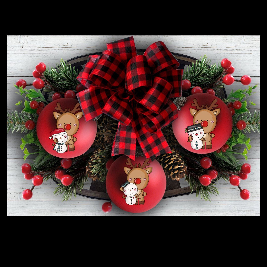 Reindeer Loves Snowmen Clipart, Whimsical Snowman, Holiday Printables, Instant Download, Commercial Use, Exclusive Clip Art Set