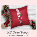 Tall Gnomes Christmas Stockings Clipart, Santa, Snowman, Reindeer, Xmas Candy, Instant Download, Commercial Use, Exclusive Clip Art PNG Set