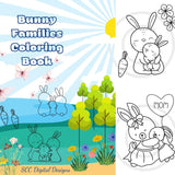 Bunny Families Kid's Printable Coloring Book, Mom, Daddy and Baby Bunnies, Home School & Teacher Resources, Fun and Educational, Print at Home Page Kid Color Pages, Exclusive Coloring Book, Instant Download, Personal Use
