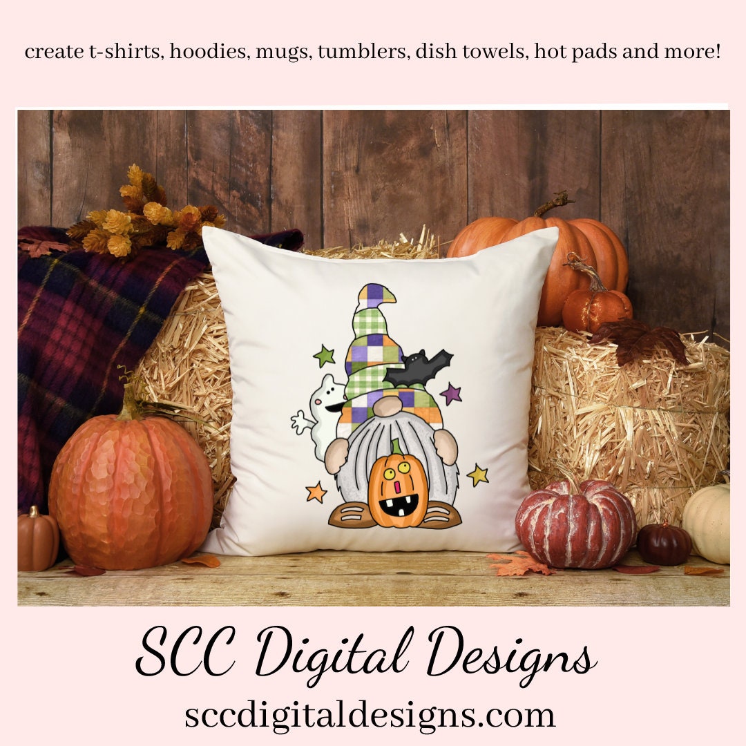 Ghosty Gnome Clipart, Pastel Colors, Ghost, Pumpkin, Bat, DIY T-Shirts, Mugs, Welcome Mats, Instant Download, Commercial Use, Clip Art Set PNG, DIY Party Printables, T-Shirt & Hoodie Design, Craft Supplies, Scrapbook Elements, Personal Use  Our clipart files come to you as 300 dpi PNG images.