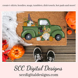 Festive Fall Gnome Clipart, Vintage Green Truck, Sunflowers, Pumpkins, Birdhouse, DIY T-Shirts, Mugs, Welcome Mat, Instant Download, Commercial Use, Clip Art Set DIY Party Printables, T-Shirt & Hoodie Design, Craft Supplies, Scrapbook Elements, Personal Use  Our clipart files come to you as 300 dpi PNG images.