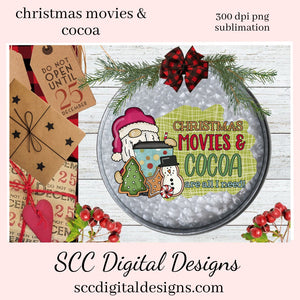 Christmas Cocoa & Movies Are All I Need Sublimation Clipart, Santa, Hot Chocolate, Holiday Cookies, DIY Xmas Printables, Instant Download, Commercial Use, Clip Art Set DIY Party Printables, T-Shirt & Hoodie Design, Craft Supplies, Scrapbook Elements, Personal Use  Our clipart files come to you as 300 dpi PNG images.